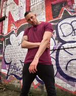 LUX SPORT - Active Streetwear Mens T-Shirts & Tops Acid Wash Tee - Berry