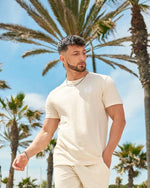 LUX SPORT - Active Streetwear Mens T-Shirts & Tops Organic Tee - Natural