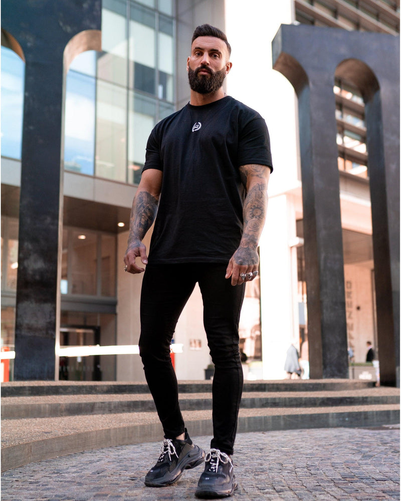 LUX SPORT - Active Streetwear Mens T-Shirts & Tops Oversized Tee - Black