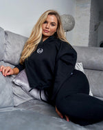LUX SPORT - Active Streetwear Womens Hoodies & Jackets Lounge Drawstring Hoodie - Black