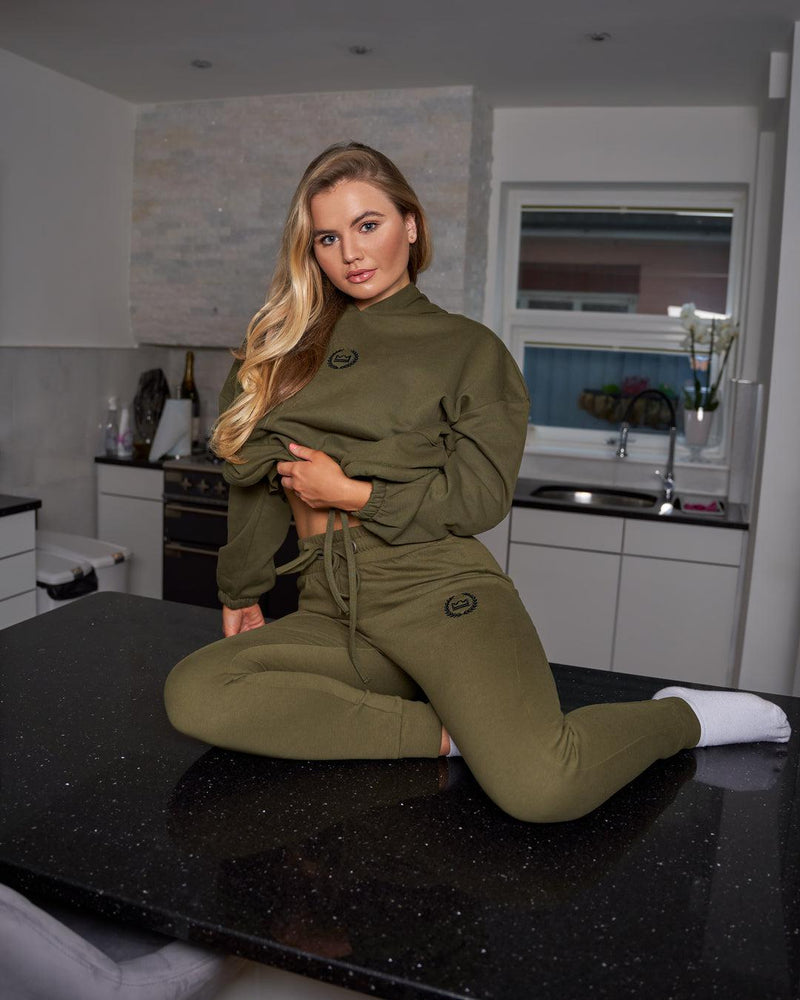 Lounge Drawstring Hoodie - Olive