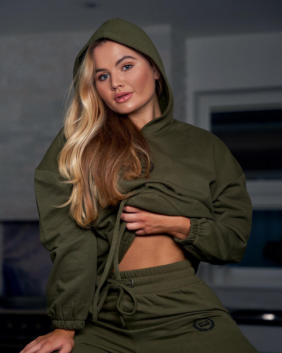 Lounge Drawstring Hoodie - Olive – LUX SPORT