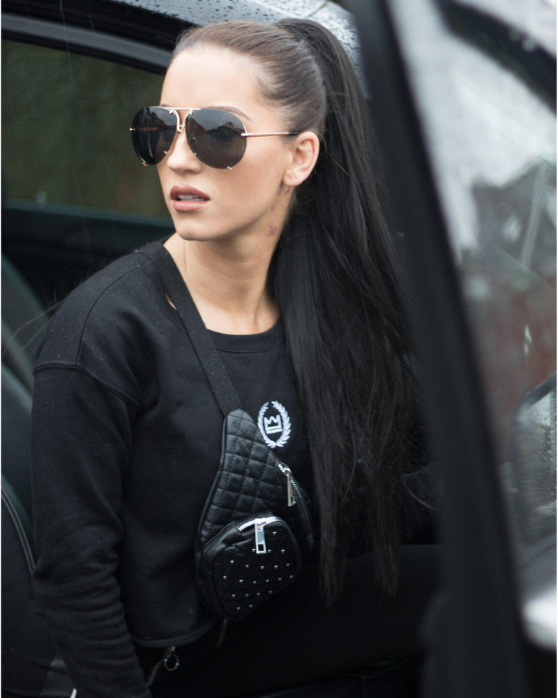 LUX SPORT - Active Streetwear Womens Hoodies & Jackets Oversized Cropped Sweater - Black