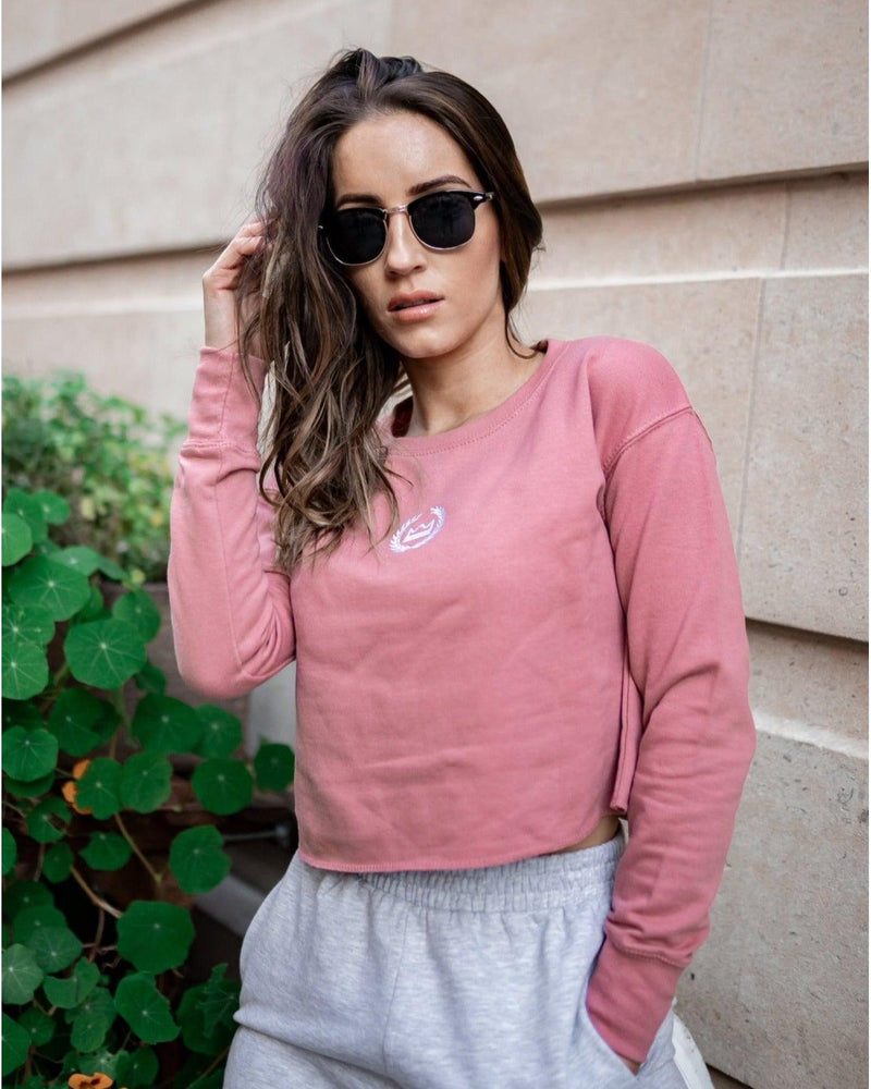 Oversized Cropped Sweater - Pink