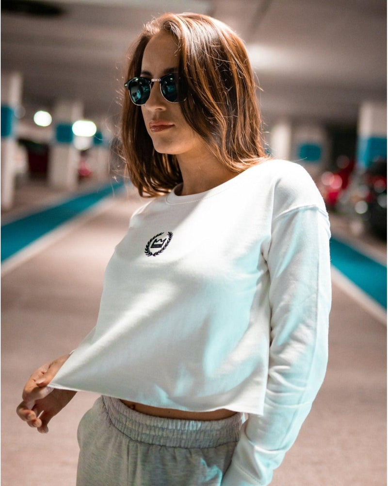 Oversized Cropped Sweater - White