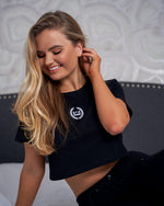 LUX SPORT - Active Streetwear Womens T-Shirts & Tops Cropped Tee - Black